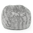 thumbnail image 2 of Jaxx Saxx 3 Foot Bean Bag Chair For Kids - Faux Fur - Fun Colors Silver, 2 of 5