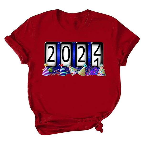 Blusa de mujer Navidad Impreso Casual Moda Todo-fósforo Camiseta de manga corta Tops Pompotops hfajkhk124365
