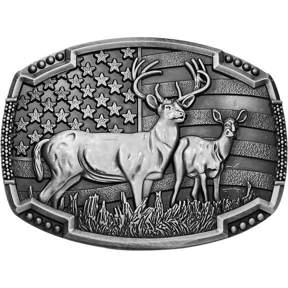 Western Cowboy Belt Buckles For Men Women American Flag Deer Engraved Belt Buckle Cowgirl Vintage Belt Accessory