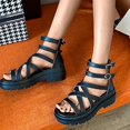 thumbnail image 3 of Vedolay Women's Sandals Womens Platform Wedges Sandals Dressy Summer Comfortable Beach Wedge Sandals Shoes,Black 8, 3 of 4