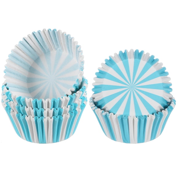 Uxcell 100-Pack Standard Cupcake Liners for Baking, Greaseproof Cupcake Wrappers for Wedding/Birthday/Party/Christmas[Blue/White]
