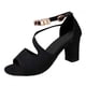thumbnail image 1 of Amzcrzy Zapatos de mujer,Zapatos de mujer,Zapatillas de mujer, Sandalias de tacón grueso con hebilla y tiras para mujer, tacones altos con cuentas y boca de pez. Sandalias Mujer Zapatillas De Casa, 1 of 5