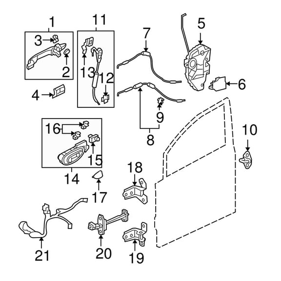 Zyutaosan Front Door Handle Release Cable Left Right 72131-Sna-A01 For Civic 06-11