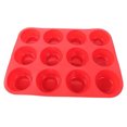 thumbnail image 5 of Molde para muffins herramienta para hornear sin BPA de silicona con 12 agujeros color rojo, 5 of 5