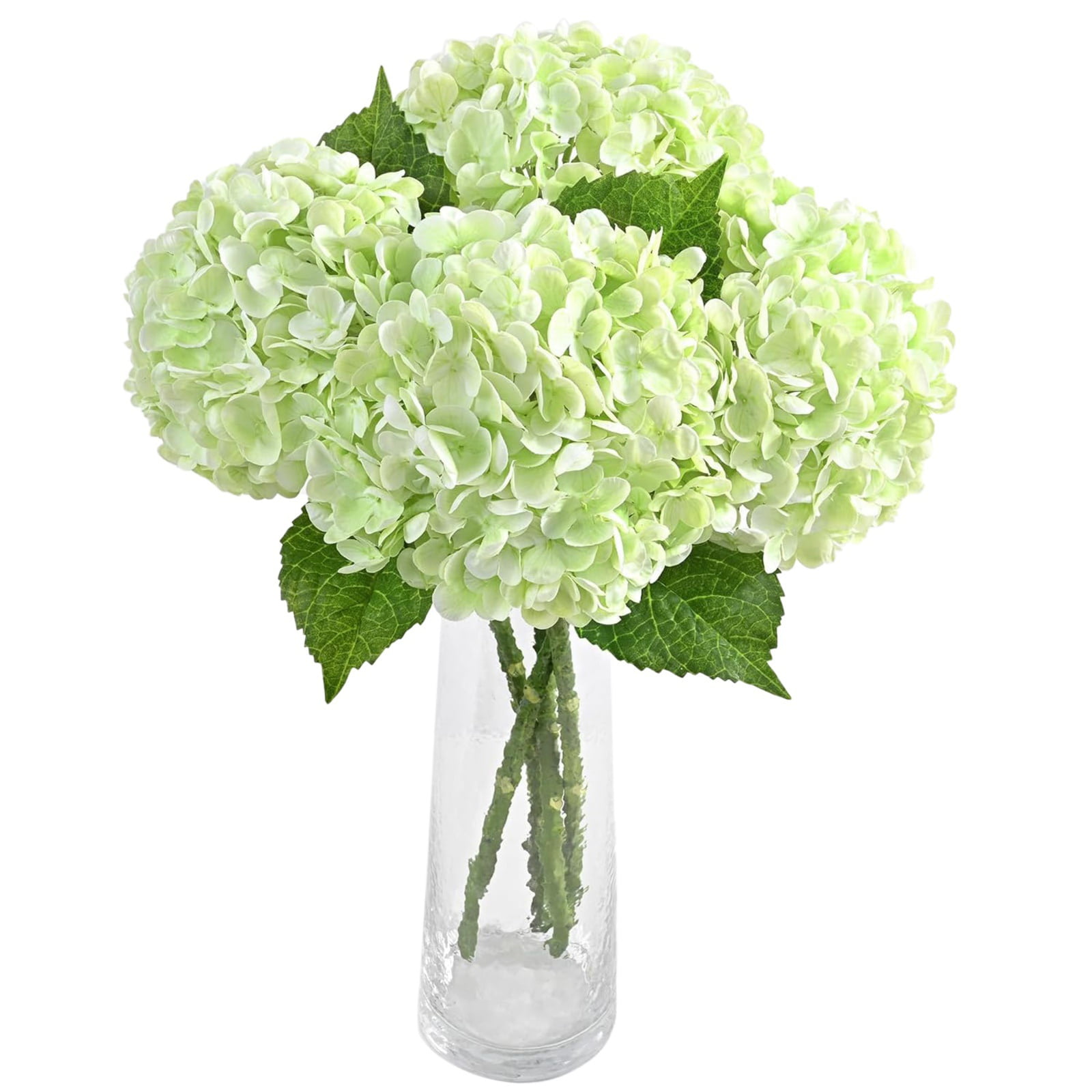 4Pcs Real Touch Hydrangea Artificial Flowers, Fake Hydrangea Flowers, 17" Lifelike Faux Hydrangea Flowers for Wedding Bouquet Home Decor Centerpieces green