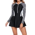 thumbnail image 2 of VJATTWR Maillots de Bain pour Femmes Robe de Bain à Manches Longues pour Femmes Maillot Dermoprotecteur Jupe Maillot de Bain Fermeture Éclair devant Maillot de Bain, 2 of 5
