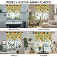thumbnail image 3 of Spring Sunflowers Swag Valances for Windows, Kitchen Curtains 36 Inch Length 2 Panels Set, Eucalyptus Leaves Butterfly Flowers Plaid Short Curtains for Small Windows Rod Pocket Cafe Curtains 28"x36", 3 of 8