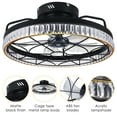 thumbnail image 6 of 20" Small Caged Ceiling Fans with Lights and Remote & APP Control, Flush Mount Low Profile Ceiling Fan with Light, 5 Enclosed Blades, 6 Wind Speeds, 6 of 6