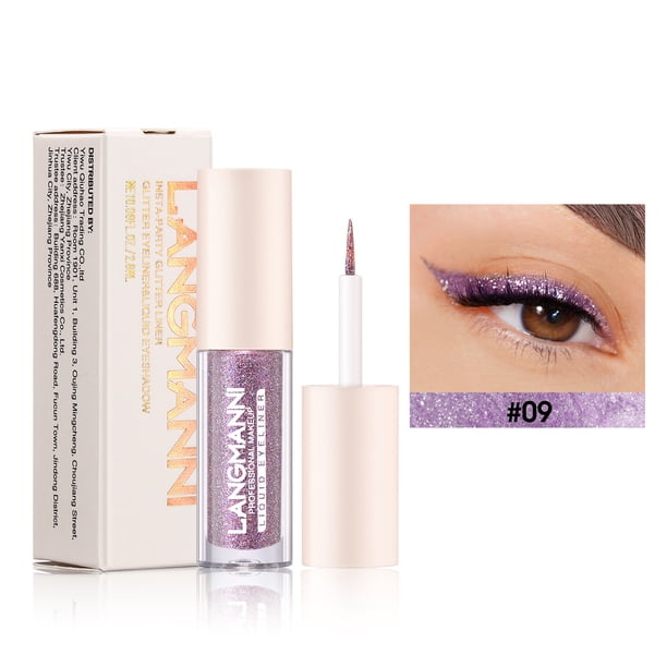 Delineador de ojos líquido con purpurina fina, sombra de ojos líquida iluminadora, lápiz delineador de ojos con purpurina líquida (2 ml).