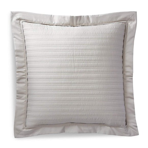 $145 RALPH LAUREN Home Reed Vintage Silver Quilted Euro Pillow Sham 26" x 26"