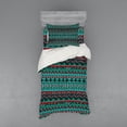 thumbnail image 2 of Ambesonne Tribal Bedding Set 4 Pcs, Hand Drawn Aztec, Queen, Red Blue Teal, 2 of 3