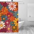 thumbnail image 7 of Bathroom Partition Shower Curtain 72x72in Bathroom Special Waterproof Mildew Resistant High Temperature With 12 Iron Hooks Colorful Floral Pattern Groovy Flowers (2), 7 of 7