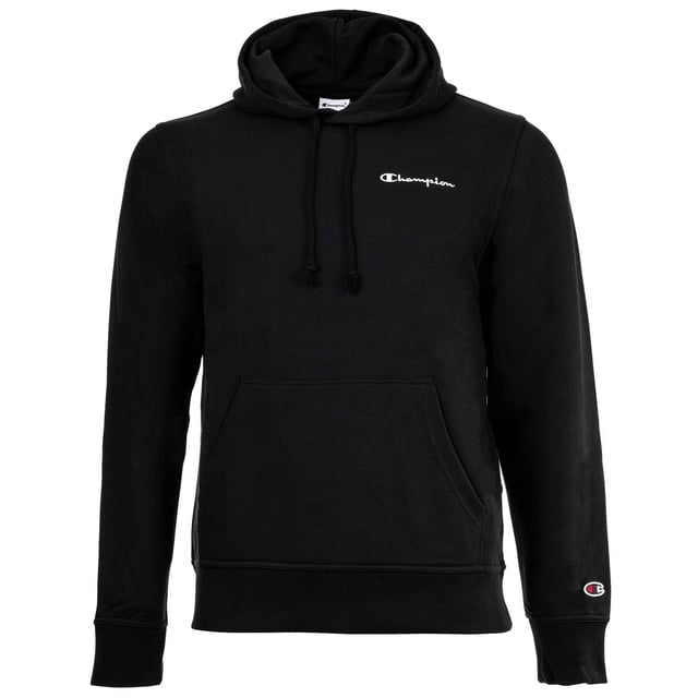 Champion Sudadera con capucha para hombre: sudadera con capucha, jersey, logotipo pequeño, capucha, color liso Negro XL (X-Large)