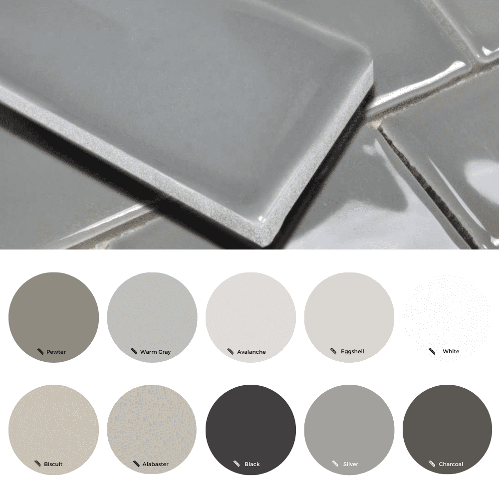 The Tile Life Metro Moon Glossy Porcelain Subway Mosaic Wall Tile, 12 x 12 in, 10-Piece