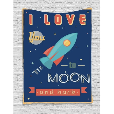 i love you tapestry spaceship galaxy stars cosmos love theme retro