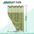 thumbnail image 4 of Yiannan No Hook Slub Textured Shower Curtain with Snap-in PEVA Liner, Mesh Window - Sage, 71 x 74, 4 of 6