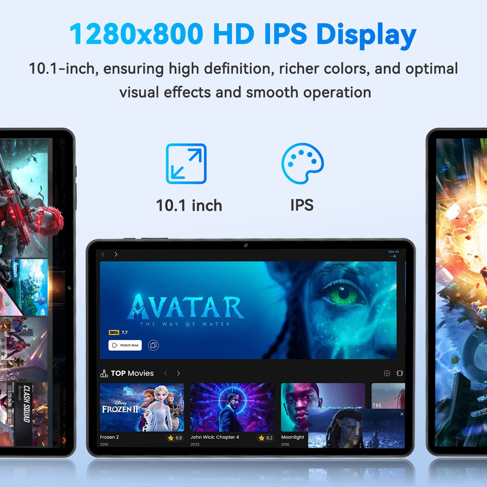 Android 14 Tablet 10.1 inch Tablets, 10GB RAM + 64GB ROM 1TB Expand, Octa-Core Tablet with Case, GPS, 6000mAh, 1280x800 FHD Display, Dual Camera, WiFi, Bluetooth