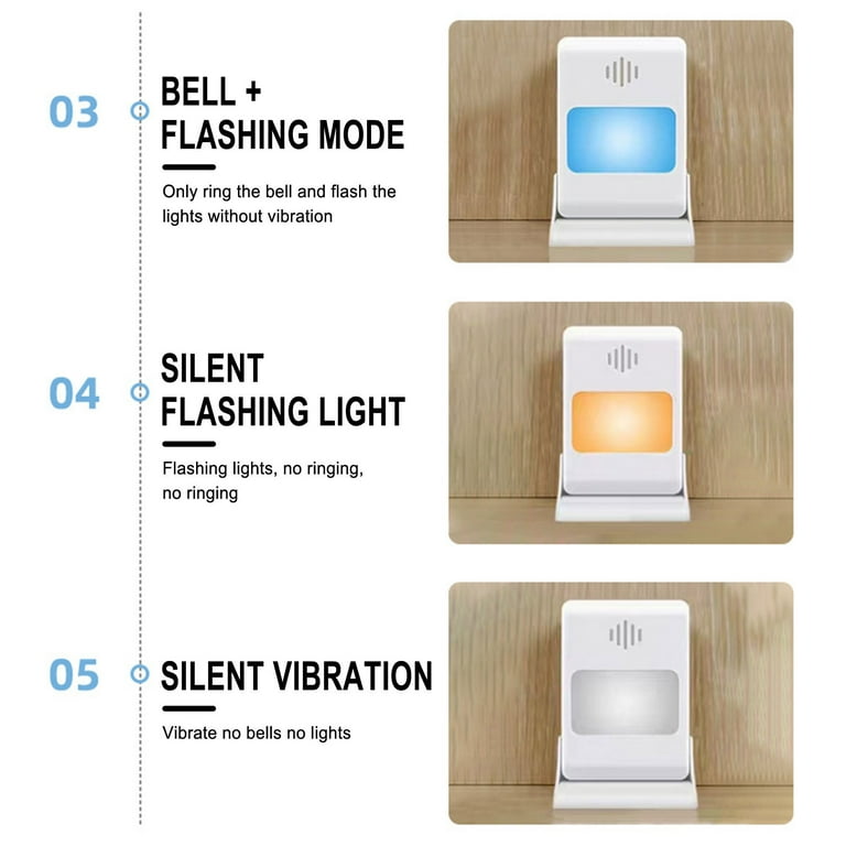 Vibrating Flashing Wireless Doorbell with 39 Ringtones, 300m Range, USB  Rechargeable Lithium Battery, 4 Volume Levels, 5 Modes, Elderly-Friendly,  Hearing Impaired Compatible