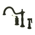 thumbnail image 2 of Kingston Brass Heritage Single Handle Deck Mount Widespread Kitchen Faucet with Brass Sprayer, 2 of 2