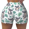 thumbnail image 2 of Balery Bears and Tropical Leaves Printed Workout Shorts for Women Seamless Scrunch Short Gym Yoga Running Sport Active Exercise Fitness Shorts-Large, 2 of 8