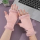 thumbnail image 1 of Guantes de terciopelo de medio dedo para mujer, de invierno, para oficina, para interior, con boca de piel, resistentes al frío, cálidos, de uso versátil, 1 of 6