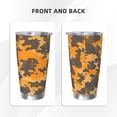 thumbnail image 4 of 20oz Car Cup Three-Piece Set Of Single Silver Edge No Smell Easy To Carry Heat Preservation For Daily Car Sports Travel Texture Camo Army Orange_2, 4 of 8