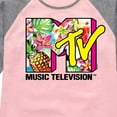 thumbnail image 3 of MTV Logo - Hawaiian Collage - Toddler And Youth Girls Raglan Graphic T-Shirt, 3 of 5