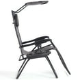 thumbnail image 3 of Patiojoy Chaise Zéro Gravité Inclinable avec Plateau à Boissons et Pare-Soleil, Gris, 3 of 5
