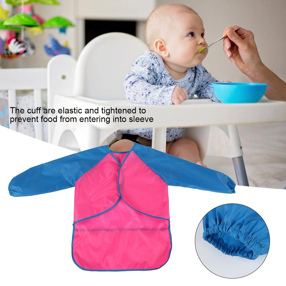 OTVIAP Toddler Long Sleeve Waterproof Bib Baby Kid Painting Eating