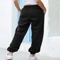 thumbnail image 5 of Pantalon de Jogging Élastique Taille Haute avec Poches pour Femmes, Danse, Sport, Décontracté, en Coton, Ample, Gris, 5 of 5