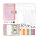 thumbnail image 1 of Carpeta de cuaderno de cuero PU Macarena A6 Organizador de dinero rosado, 1 of 6
