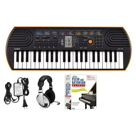 Casio SA-76 EDP Personal Keyboard Package with Closed-Cup Headphones, Power Supply and Instructional