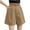 Khaki, variant on DeHolifer Cargo Shorts for Women Plus Size Elastic Waisted Solid Color Wide Leg Casual Loose Shorts Black L