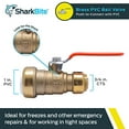 thumbnail image 2 of Sharkbite 1 in. Push-to-Connect PVC IPS x 3/4 in. CTS Ball Valve in Brass - 25551LF, 2 of 5