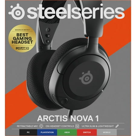 SteelSeries Arctis Nova 1 Wired Gaming Headset for PC with 3.5mm Jack — Black