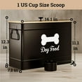 thumbnail image 6 of Dog Food Container Airtight 15 lb (50 Cup) Capacity with Metal Scoop - Cute Airtight Dog Food Storage Container with Bamboo Lid - Black Metal Kibble Storage Bin for Dogs up to 100 lbs - Big Pet Jar, 6 of 6