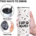 thumbnail image 3 of Mother Birthday Gift,Dog Tumbler with Lid and Straw,20oz Dog Fur Mom Paw Print Animal Stainless Steel Travel CoffeeMug Cup, 3 of 6