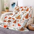 thumbnail image 2 of Christmas Gingerbread Man Throw Blanket, Winter Cute Star Snowflakes Candy Cane Throws Blankets, Xmas Soft Lightweight Holiday Blanket for Couch Sofa Bed Chair Living Rooms Decor 60X80IN, 2 of 6