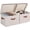 Brown and Beige, variant on StorageWorks Fabric Storage Bins with Lid, Stackable Closet Organizer Basket with Handles, Large, 2-Pack, Ivory White