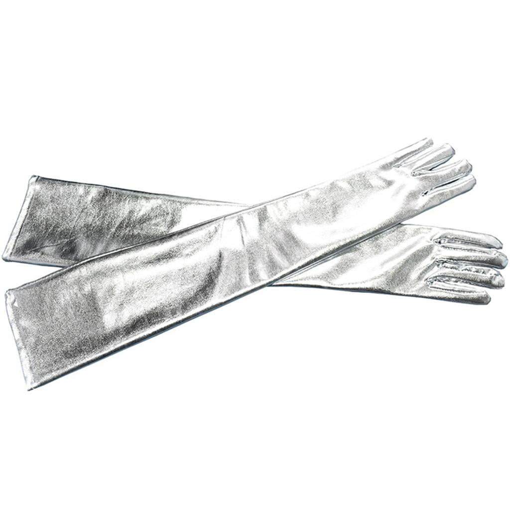 KIM DOLCE&GABBANA Guantes largos de satén elástico en Negro de Mujer