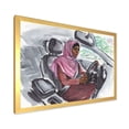 thumbnail image 2 of Designart 'Arabian Lady Driving A Car III' Modern Framed Art Print, 2 of 4