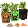 thumbnail image 3 of Naiovety Cubo de cultivo de patatas de fieltro, bolsas de plantación verticales con ventanas, cebolla, zanahoria, contenedor de herramientas vegetales Jardín y Patio Negro Naiovety HA080099-01B, 3 of 6