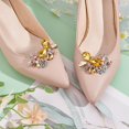 thumbnail image 4 of 1 Pair Butterfly Rhinestone Shoe Clips Light Khaki Polygon Shoe Buckles Detachable Alloy Iron Shoe Clips Shoes Charm Decoration for Wedding Party Shoe Accessories Women, 4 of 7