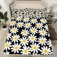 thumbnail image 2 of Feelyou Vibrant Groovy Floral Queen Sheet Sets, Rustic Farmhouse Botanical Flat Sheet, Teen Kid Child Queen Fitted Sheet, Breathable Home Decor, 4-Piece, 2 of 7