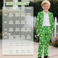 thumbnail image 7 of Xoenoiee Green Lucky Shamrock Print Boys Suit 2 Piece Slim Fit Kids Tuxedo Suit St. Patrick's Day Formal Wedding Outfit Blazer Pants Set Dresswear, Size 11-12 Years, 7 of 7