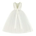 thumbnail image 2 of Ekidsbridal V-Back Satin Tulle Flower Girl Dresses Ceremonial Gown Pageant Ballroom Dance 219R5 14, 2 of 3