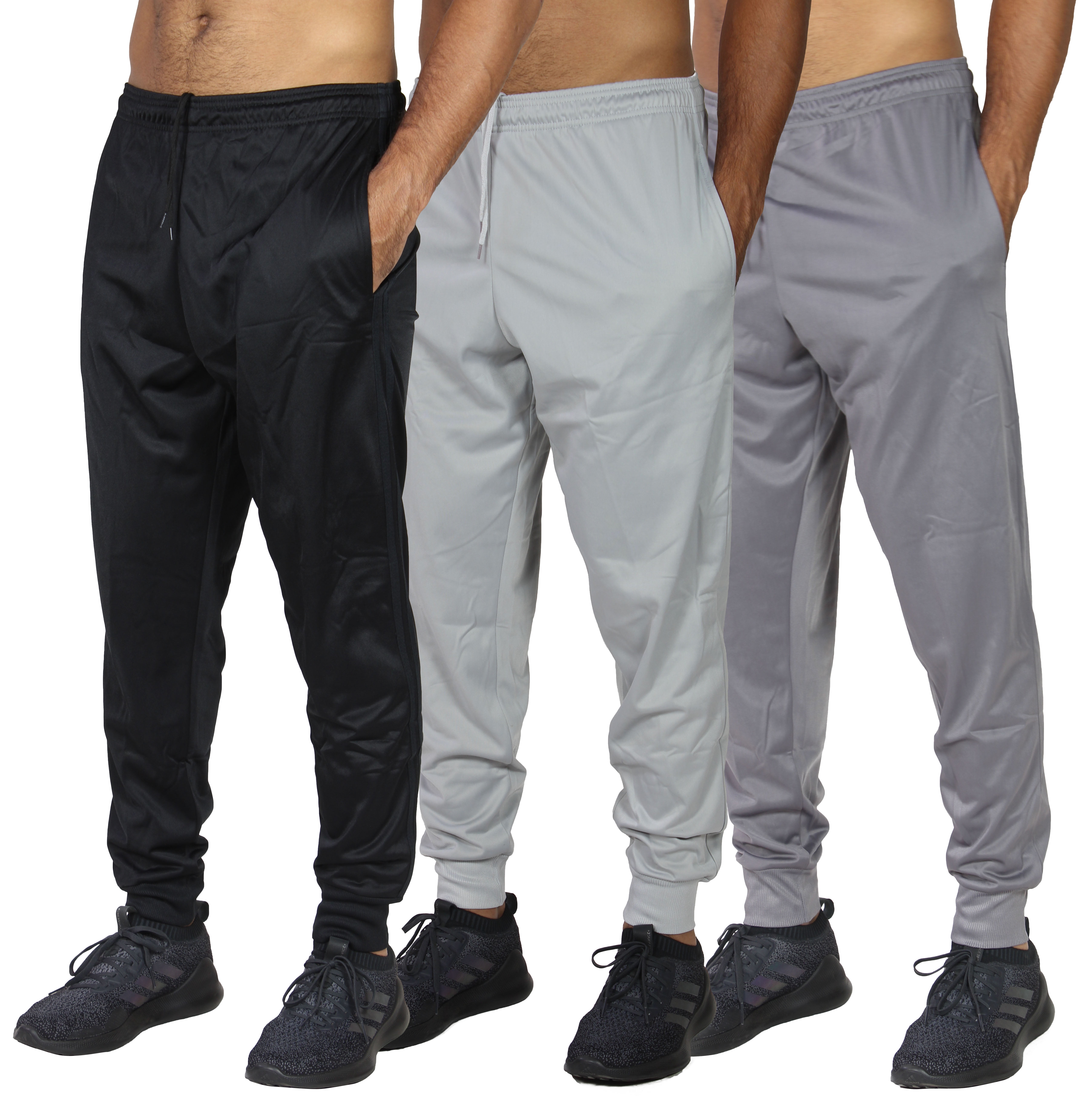 Real Essentials 3 Pack Boys Active Athletic Casual Jogger Sweatpants with Pockets
