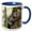 Blue/White, variant on 3drose, Brazil, State of Sao Paulo, Sao Paulo. Common Marmosets in the Trees., 11oz Mug