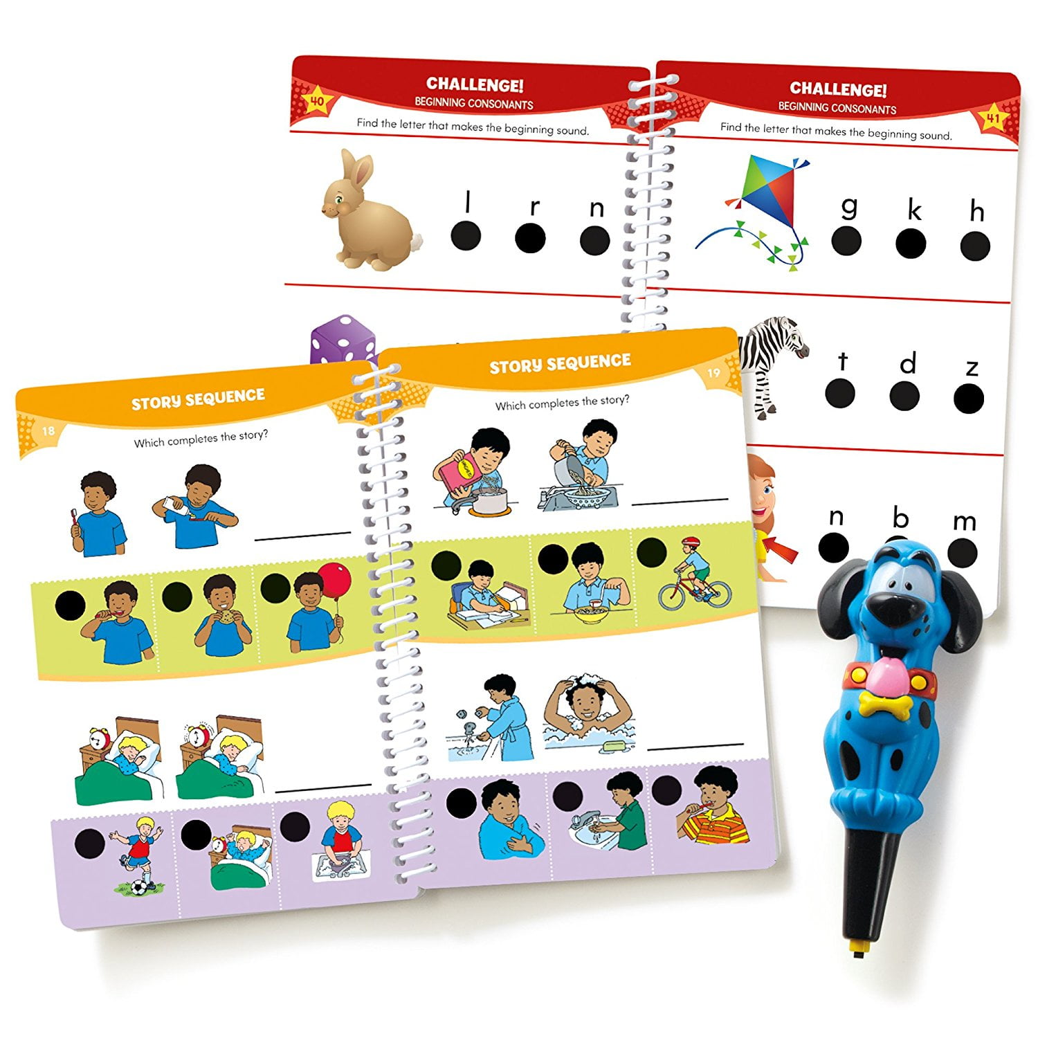 Educational Insights Hot Dots Let's Master Preschool Reading Set, 100 ABC  Lessons, Ages 4+ 