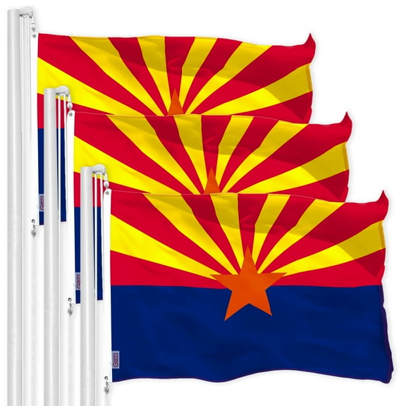 Arizona AZ State Flag 3x5FT 3-Pack 150D Printed Polyester By G128